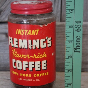 Mid Century Fleming's Brand Instant Coffee Jar