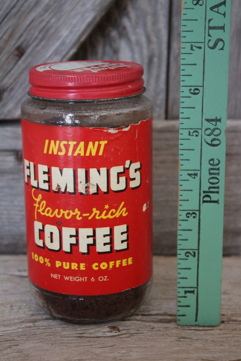Mid Century Fleming's Brand Instant Coffee Jar