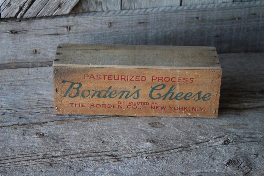 Borden's Wooden Cheese Box Vintage Dairy Advertising Etsy