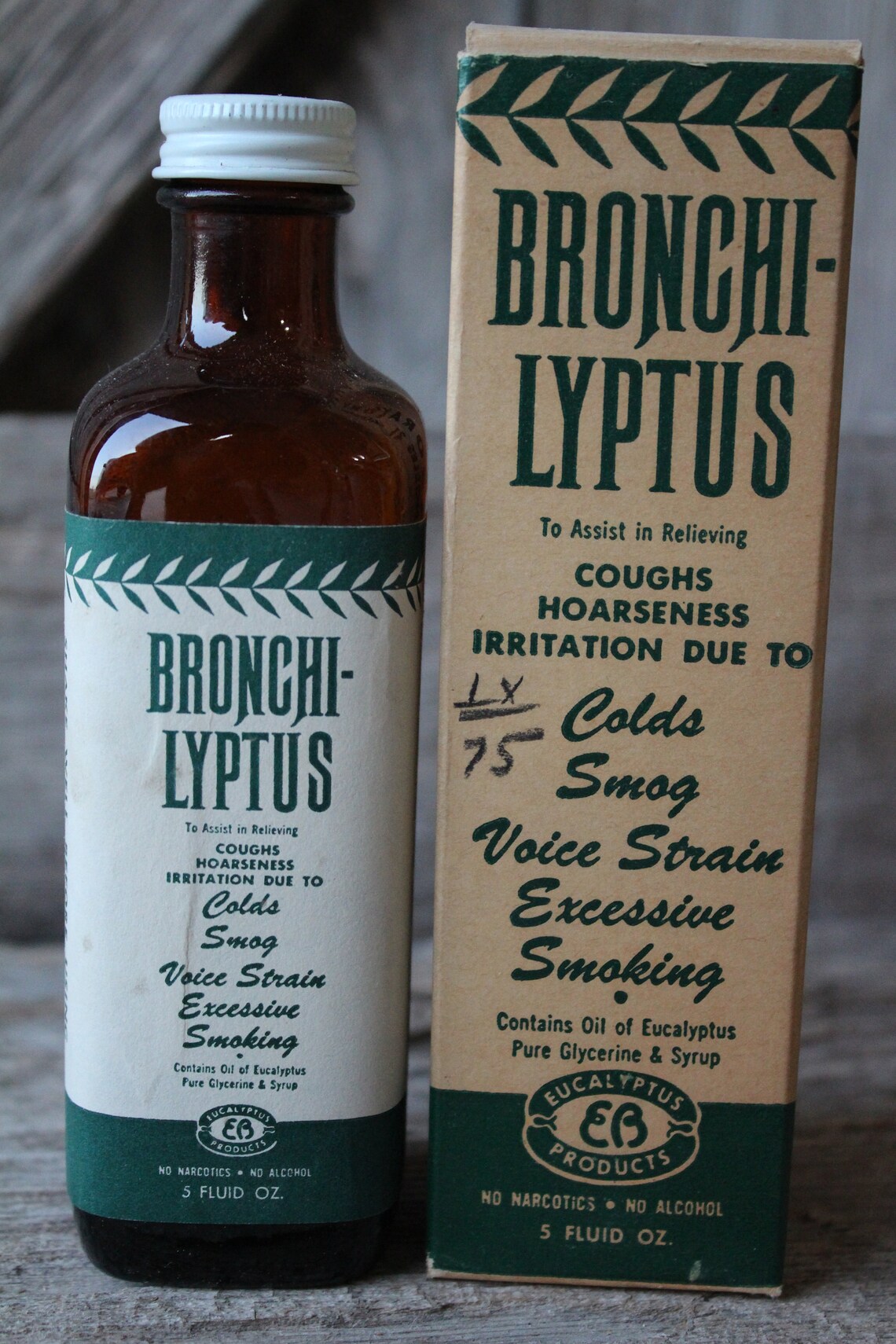 Bronchilyptus Vintage Cough Syrup Bottle in Advertising Box Etsy New