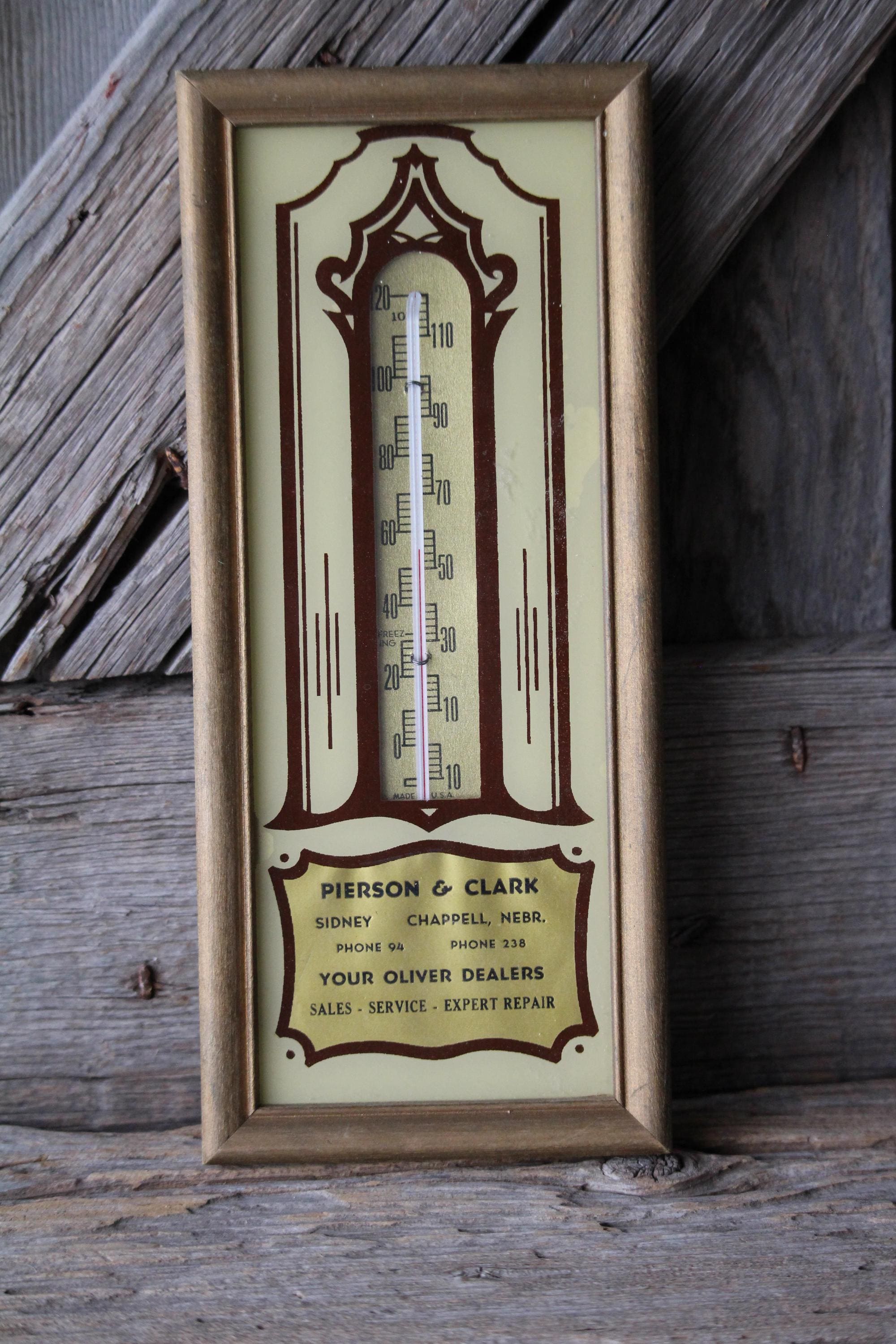 Oliver Tractor Dealer Thermometer Sidney Nebraska Framed Painted