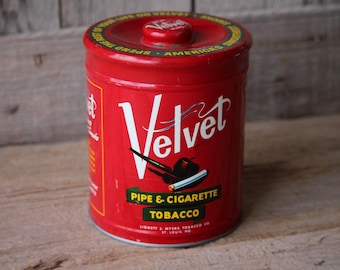 red velvet pipe tobacco Vintage Red Velvet Tobacco Tin