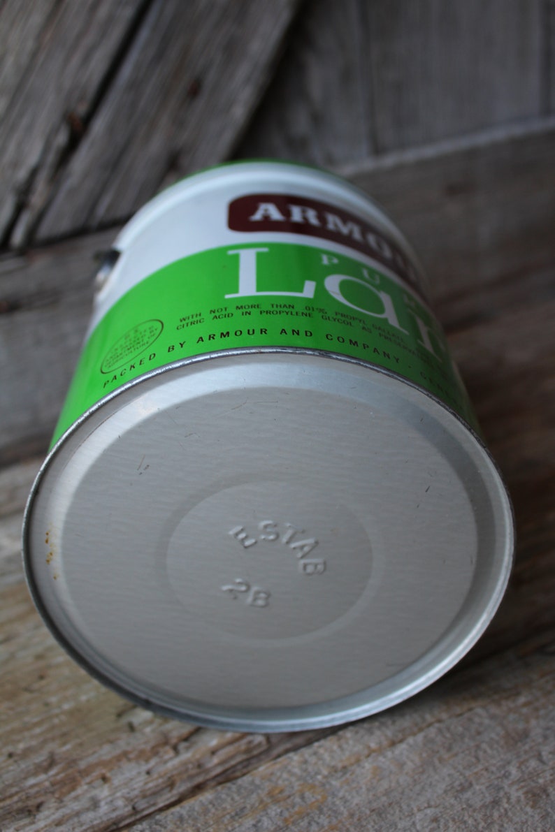 Armour Star Brand Pure Lard 4 Lb Tin With Lid and Wire Bail Etsy