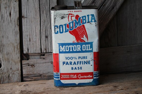 Columbia Motor Oil One Gallon Can Mid Century Petroleum Products