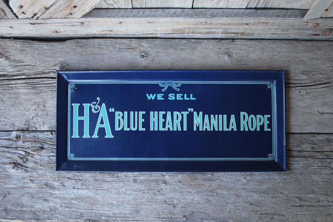General Store Advertising Sign for H & A Blue Heart Manila Etsy