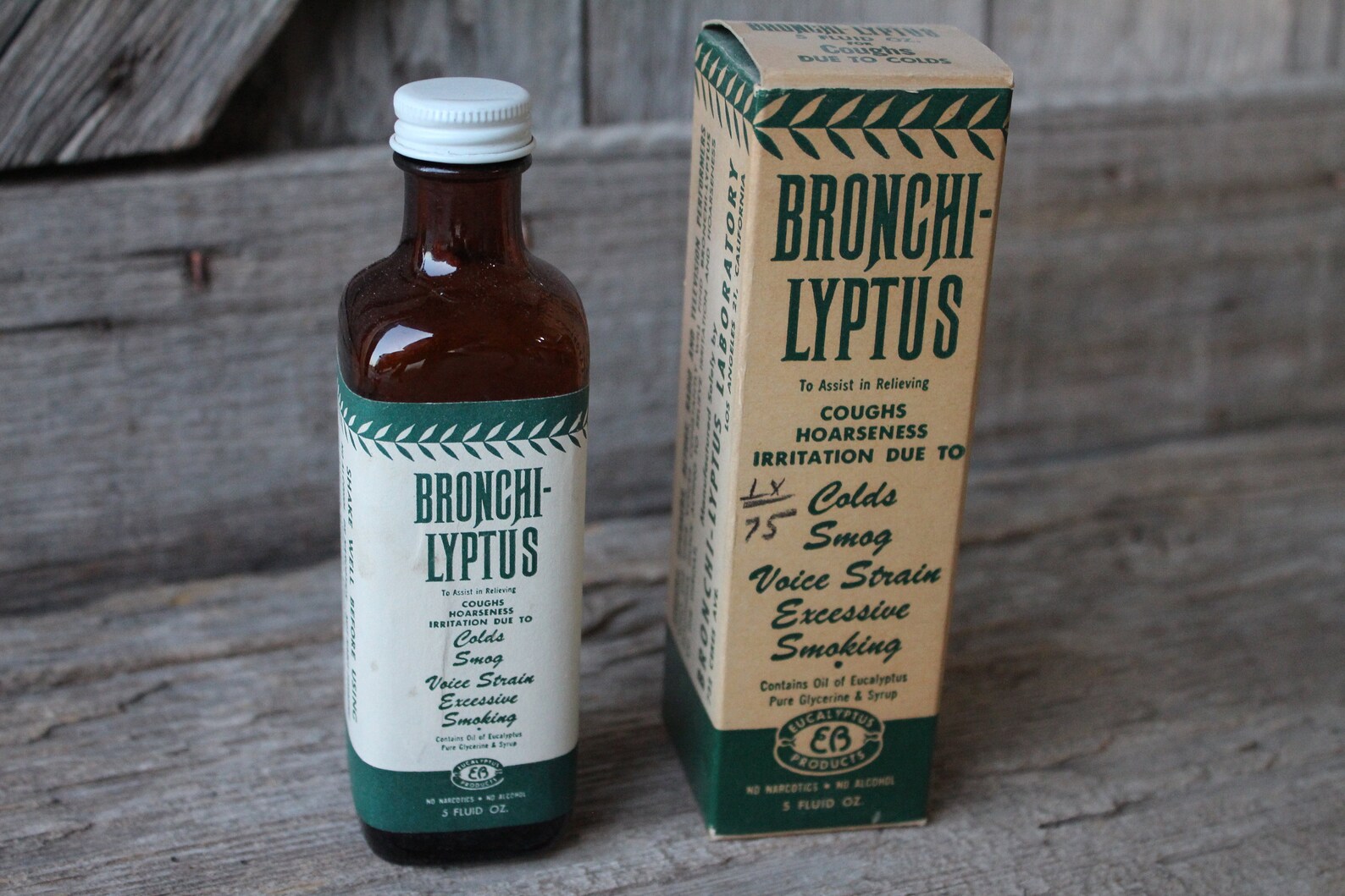 Bronchilyptus Vintage Cough Syrup Bottle in Advertising Box Etsy New