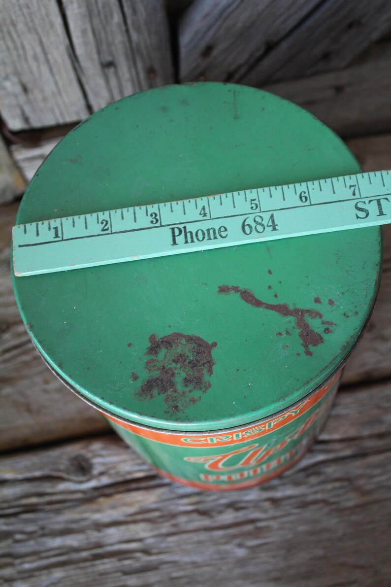 Uptodate Vintage Potato Chips Tin Uptodate Food Products Etsy