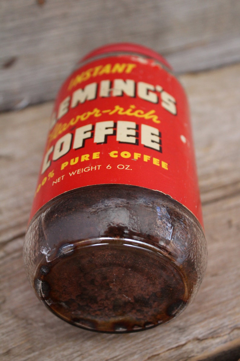 Mid Century Fleming's Brand Instant Coffee Jar
