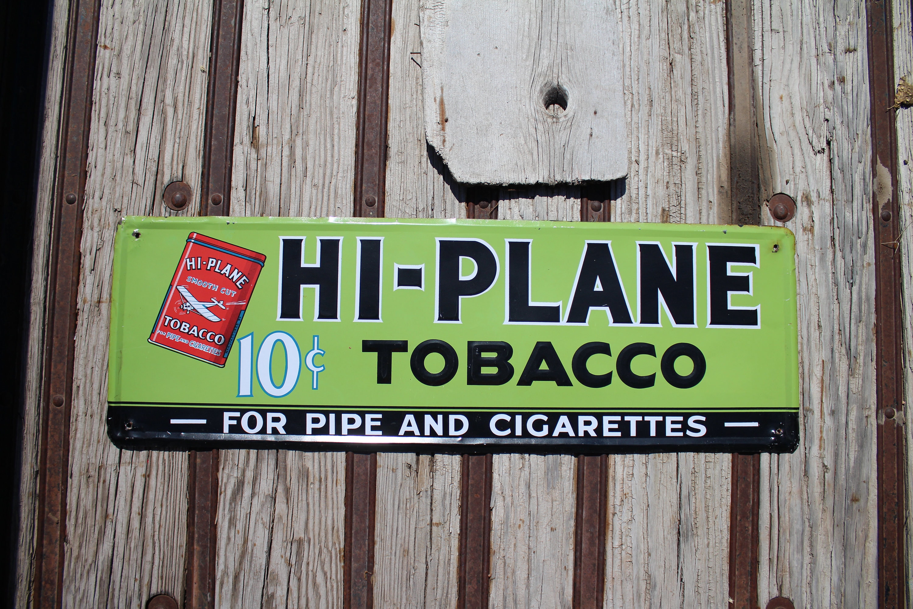 hi plane tobacco sign Original Antique Hi-plane Tobacco 35 1/4