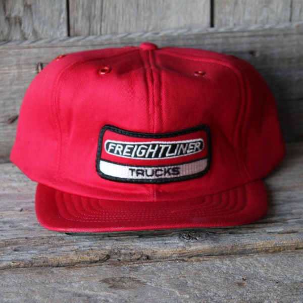 Freightliner Trucking Company Red Vintage Snapback Trucker Hat  - New Old Stock Advertising Cap Made in USA