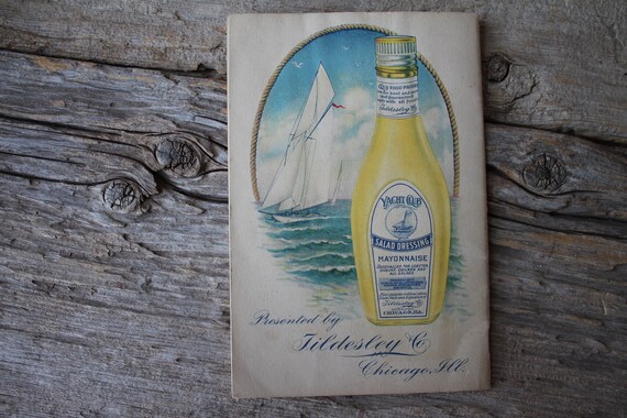 Antique 1914 Yacht Club Manual of Salads Recipe Book Vintage Condiment  Advertising Collectible - Etsy