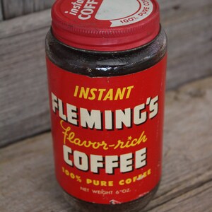 Mid Century Fleming's Brand Instant Coffee Jar