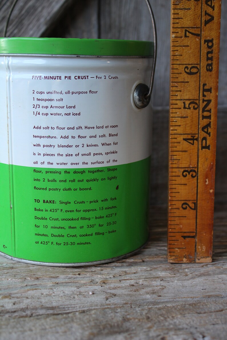 Armour Star Brand Pure Lard 4 Lb Tin With Lid and Wire Bail Etsy