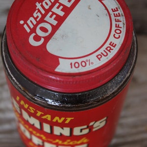 Mid Century Fleming's Brand Instant Coffee Jar