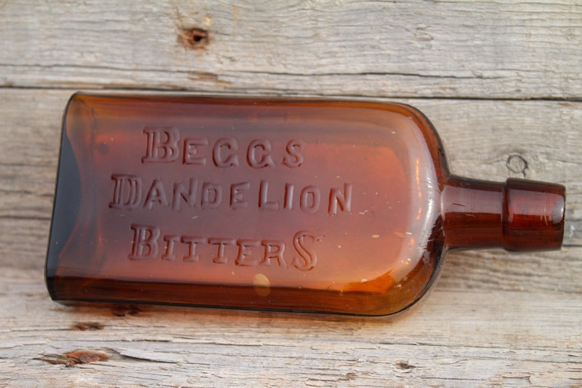 Beggs' Dandelion Bitters Amber Glass Bottle with Paper Etsy