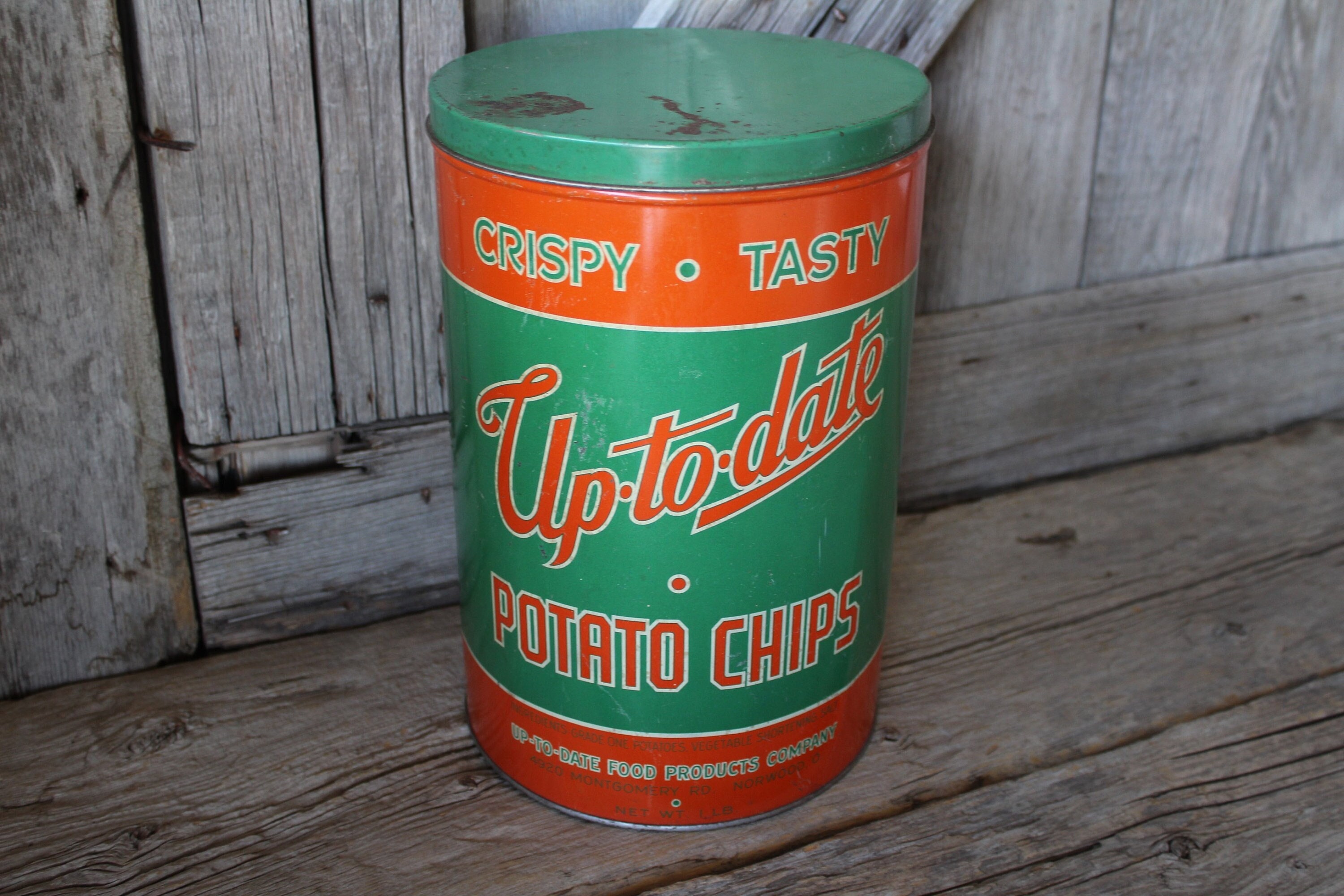 Vintage 70’s Fairmount Snacktime Potato Chip Cardboard Container Box Kitsch  MCM