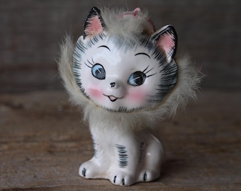 Cutest Vintage 1950s Kreiss & Co Pink Pink Kitty Cat + 2 Kittens