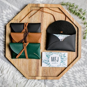 Faux Leather Business Card Pouch Holder