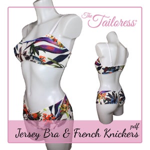 Jersey Bra & French Knickers Sewing Pattern PDF – Lingerie Pattern for Women