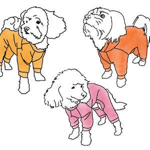 Dog Pyjama Bundle PDF Sewing Pattern Small Dog Clothing, Large Dog Pajamas, Medium Size Dog Clothes Sewing Pattern, Dog Pyjamas for Dogs Dog