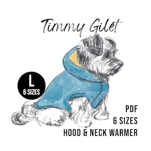 6 Sizes Dog Jacket PDF Sewing Pattern LARGE 13-18 Timmy image 1