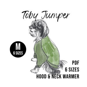 6 Sizes - MEDIUM Dog Sweater PDF Sewing Pattern