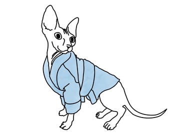 Sphynx Cat Bathrobe Sewing Pattern, Comfy Wrap (PDF Pattern)