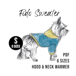 6 Sizes - Small Dog Sweater PDF Sewing Pattern Fido