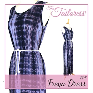 Freya Dress Pdf Sewing Pattern for Women Dress Pattern Long Dress Pattern Women Dress Pattern Summer Dress PDF Summer Pattern Jersey Dress