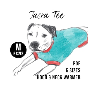 MEDIUM DOG Clothes Sewing Pattern - 6 Sizes - Dog Jersey Shirt PDF Sewing Pattern