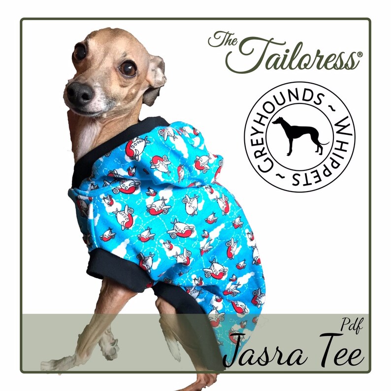 Greyhound & Whippet Dog TShirt PDF Sewing Pattern LARGE Etsy