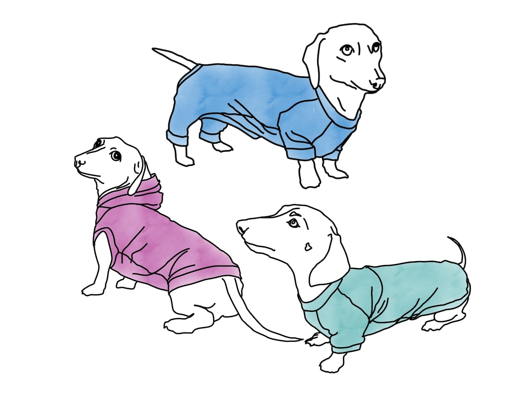 Dachshund Clothes Sewing Pattern BUNDLE Pajamas for Sausage Dog