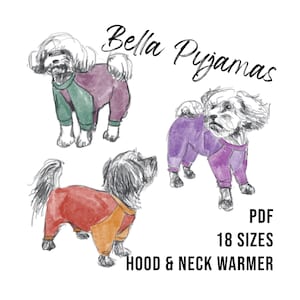Dog Pajama PDF Sewing Pattern Small Dog Clothing, Large Dog Pajamas, Medium Size Dog Clothes Sewing Pattern, Dog Pajamas for Dogs Dog Pjs