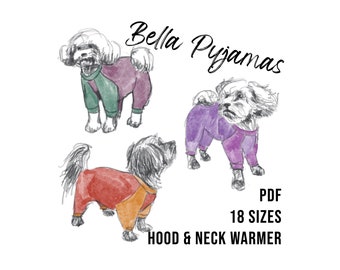 Dog Pajama PDF Sewing Pattern Small Dog Clothing, Large Dog Pajamas, Medium Size Dog Clothes Sewing Pattern, Dog Pajamas for Dogs Dog Pjs