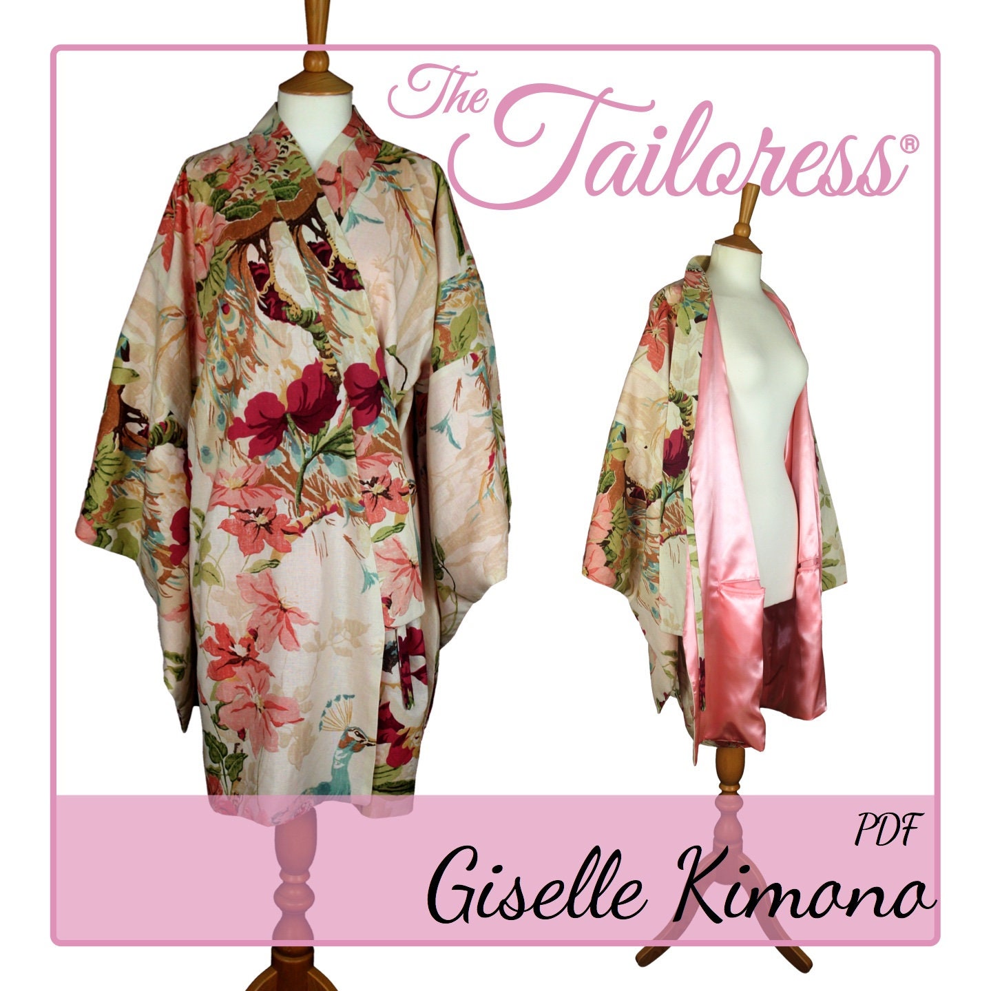 SHORT Kimono Robe PDF Sewing Pattern Kimono PDF Robe Sewing Etsy
