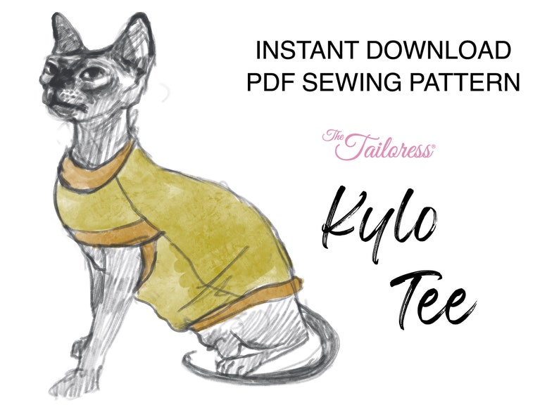 Sphynx Cat Shirt PDF Sewing Pattern Etsy UK