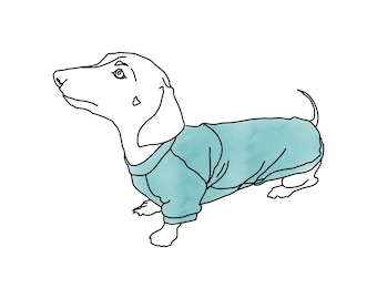 Patrón de costura para jersey de perro salchicha - Toby Weenie Clothes (patrón PDF)