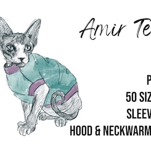 Cat clothing sewing pattern pet shirts for cats sphynx clothing sphinx cat clothes, sphinx cat jumper, cat hoodie, cat hoodies, cat turtleneck