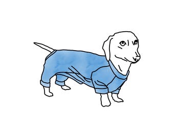 Dachshund Pajamas Sewing Pattern PDF – Dog Clothes Pattern for Sausage Dog & Weiner Dog Outfits