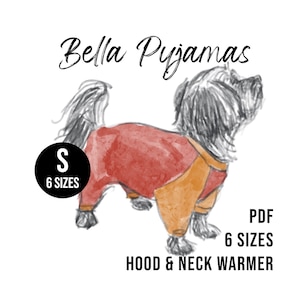 Patrón de costura de pijama para perros pequeños en PDF, patrón de ropa para perros pequeños, ropa para perros, pijamas para mascotas, pijamas para perros, pijamas para perros pequeños