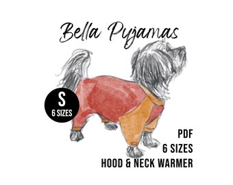 Small Dog Pajama Sewing Pattern PDF, Dog Clothes Pattern for Small Dogs, Dog Clothing, Pet Pajamas Dog Pjs for Dogs Little Dog Pajamas