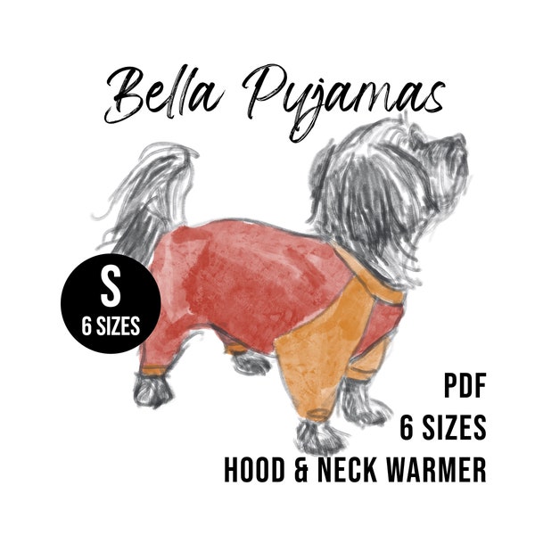 Small Dog Pajama Sewing Pattern PDF, Dog Clothes Pattern for Small Dogs, Dog Clothing, Pet Pajamas Dog Pjs for Dogs Little Dog Pajamas