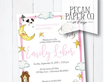 DIGITALE EINLADUNG Kinderzimmer Rhymes Baby Shower Einladung, Mädchen Baby Shower Einladung, Junge Baby Shower Einladung
