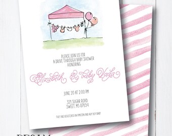 DIGITALE EINLADUNG Drive thru Baby Shower Einladung