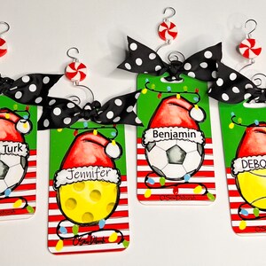 SPORTS Pickleball tennis soccer golf basketball football baseball volleyball bowling hockey Christmas ornament Personalized with name & year