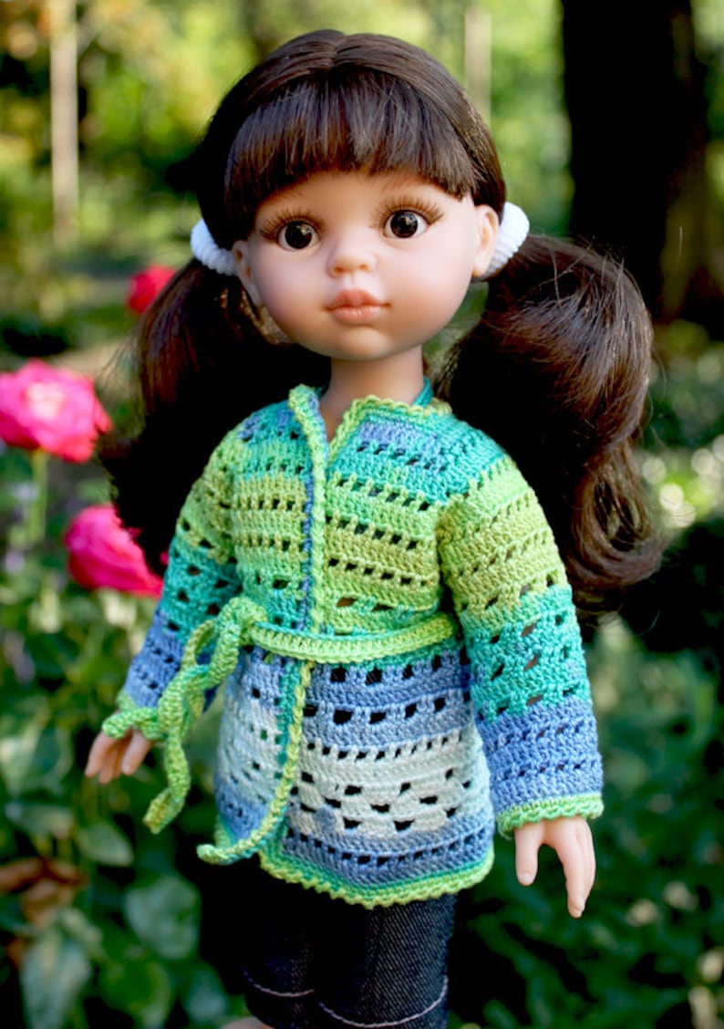 PDF Doll Clothes Crochet Pattern Sea Walk Outfit for Paola Reina-type dolls By Kasatka dolls fashion