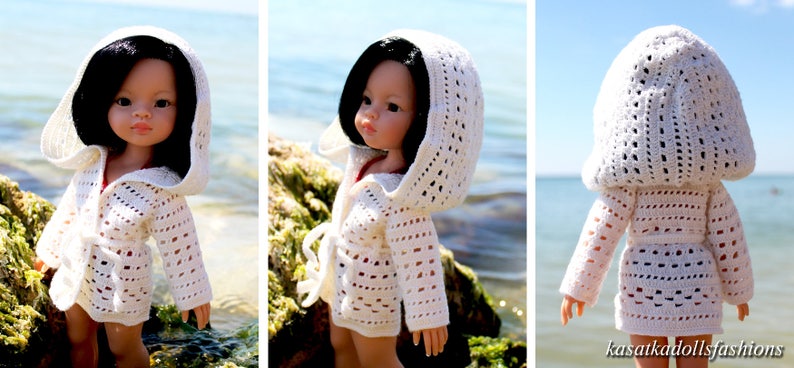 PDF Doll Clothes Crochet Pattern Sea Walk Outfit for Paola Reina-type dolls By Kasatka dolls fashion