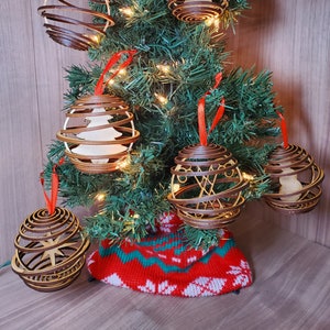 3D Dual Spiral Christmas Ornament SVG