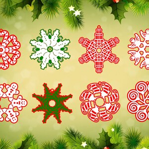 Christmas Icon Snowflake Ornaments SVG