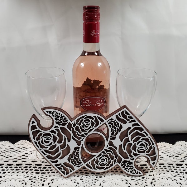 Double Heart Wine Caddy Digital File